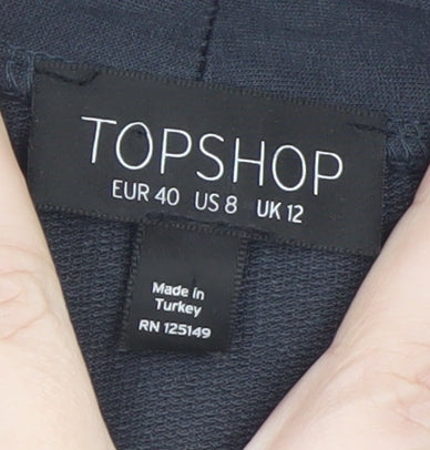 Topshop Women’s Black Size 12 Bodycon Long Sleeve Knee Length Dress