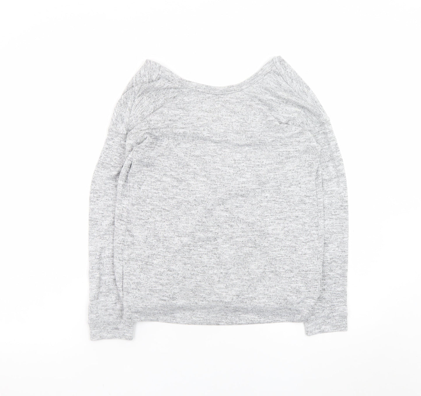 Miss Selfridge Women's Grey Wrap Jersey Long Sleeve Top Size 6