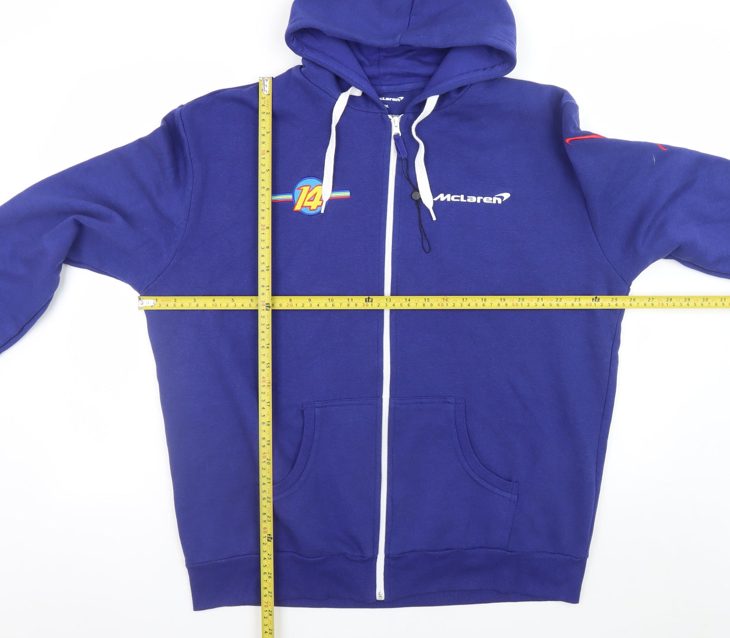 McLaren Men’s Blue Full Zip Hoodie 2XL Racing Graphic Sweatshirt