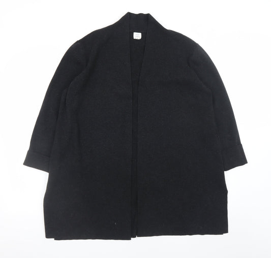 John Lewis Women’s Black Wool Blend Longline Cardigan Size 16