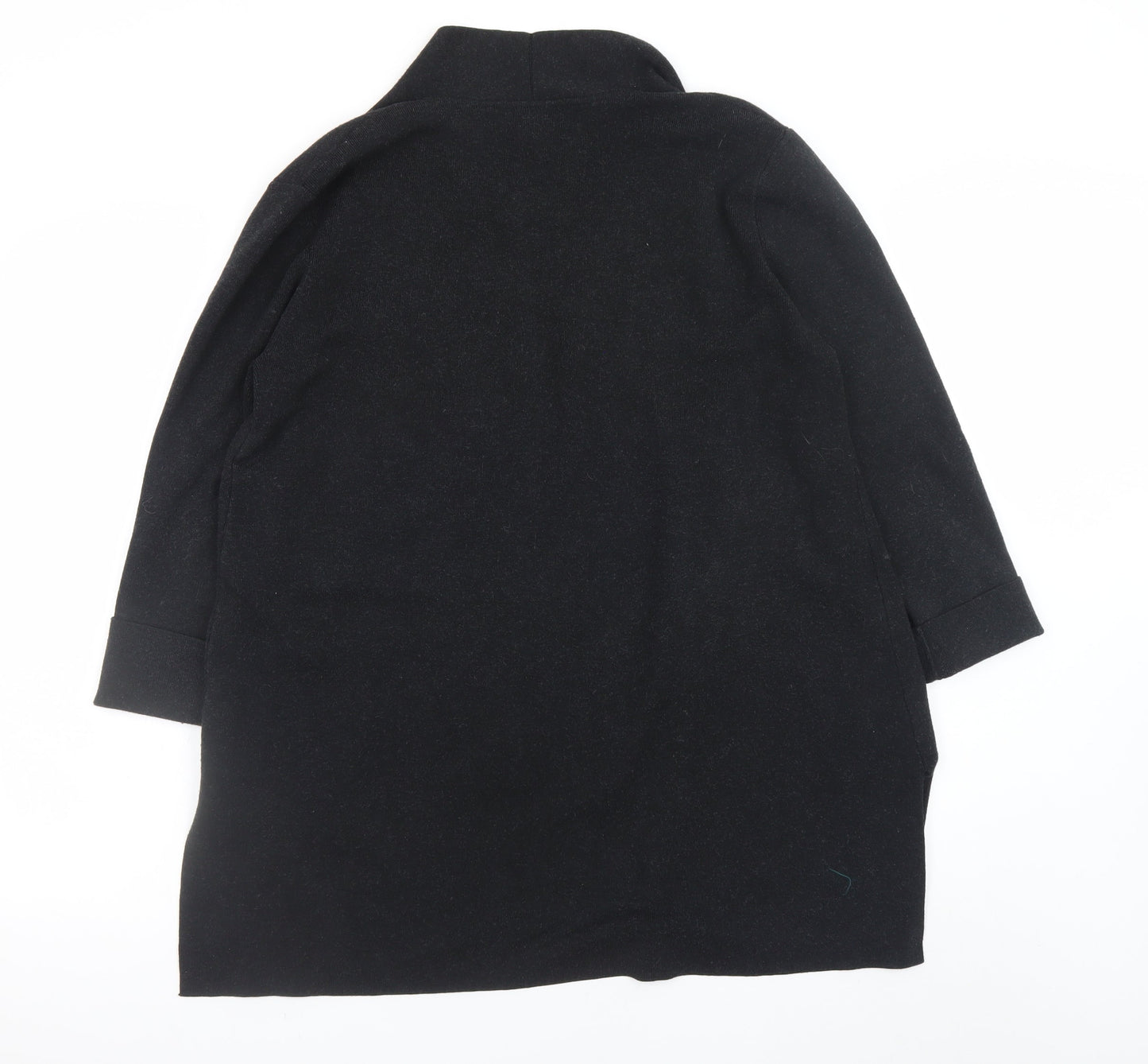 John Lewis Women’s Black Wool Blend Longline Cardigan Size 16