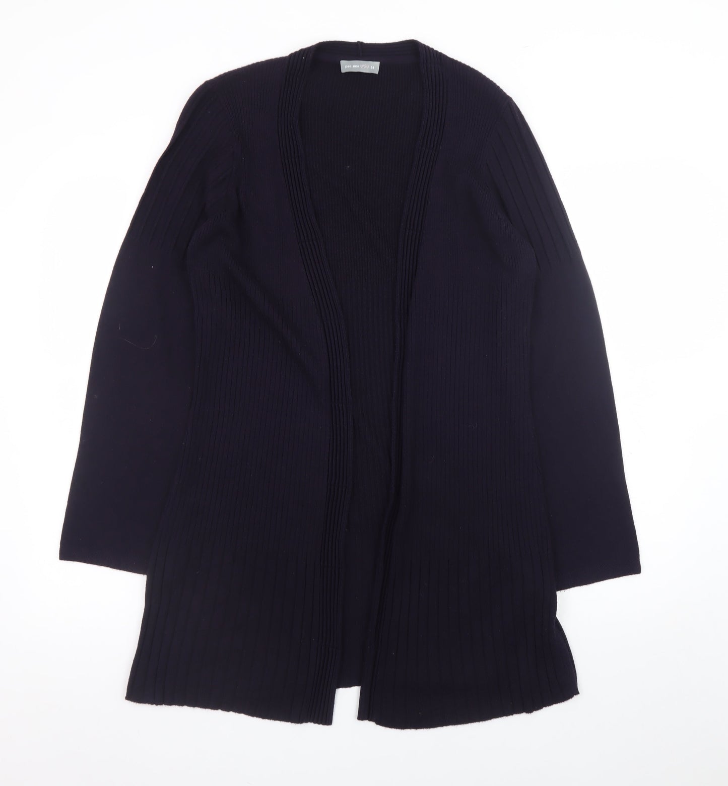 Marks and Spencer Per Una Women Black Size 14 Open Front Long Sleeve Cardigan