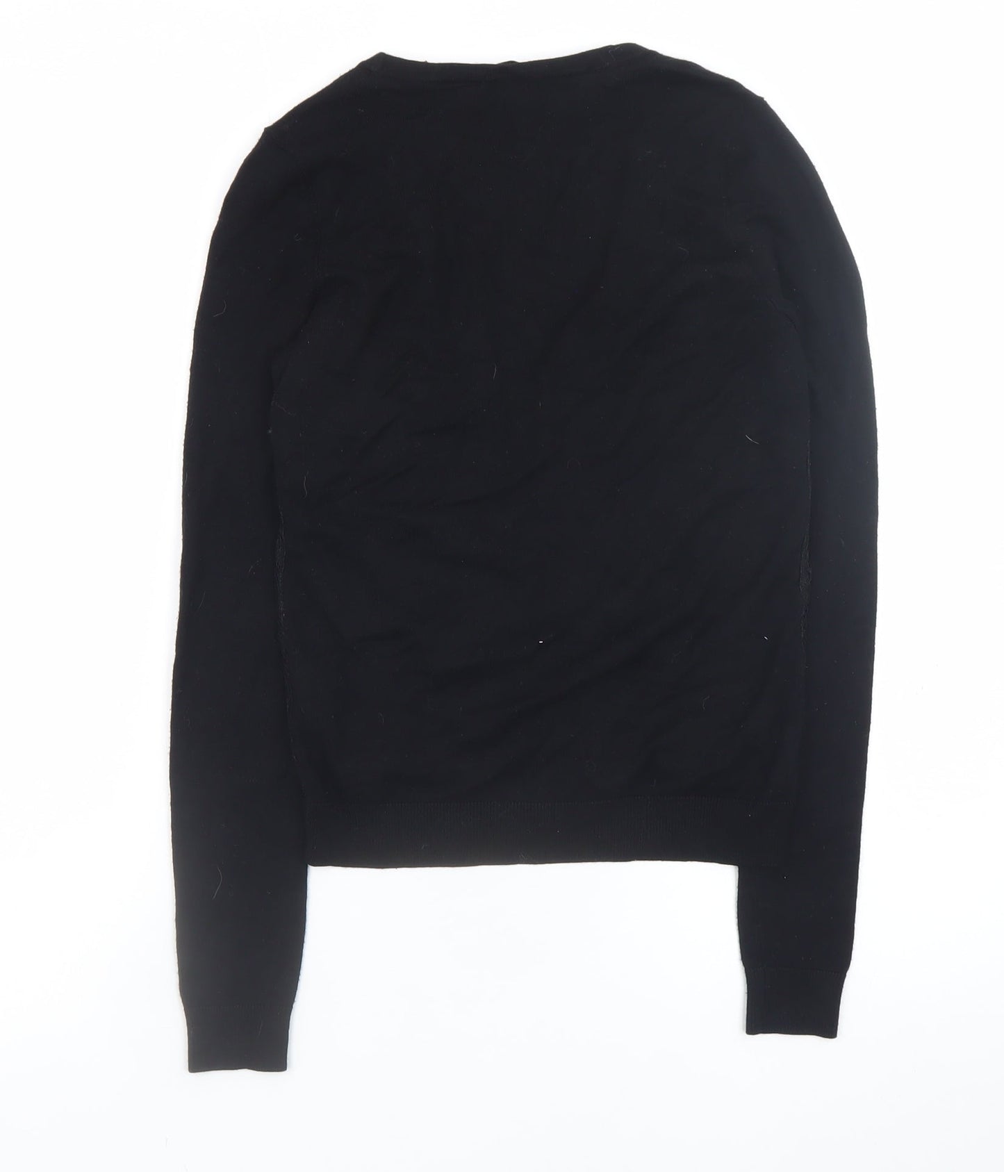 Esprit Women's Black Viscose Knit V-Neck Button Cardigan XS
