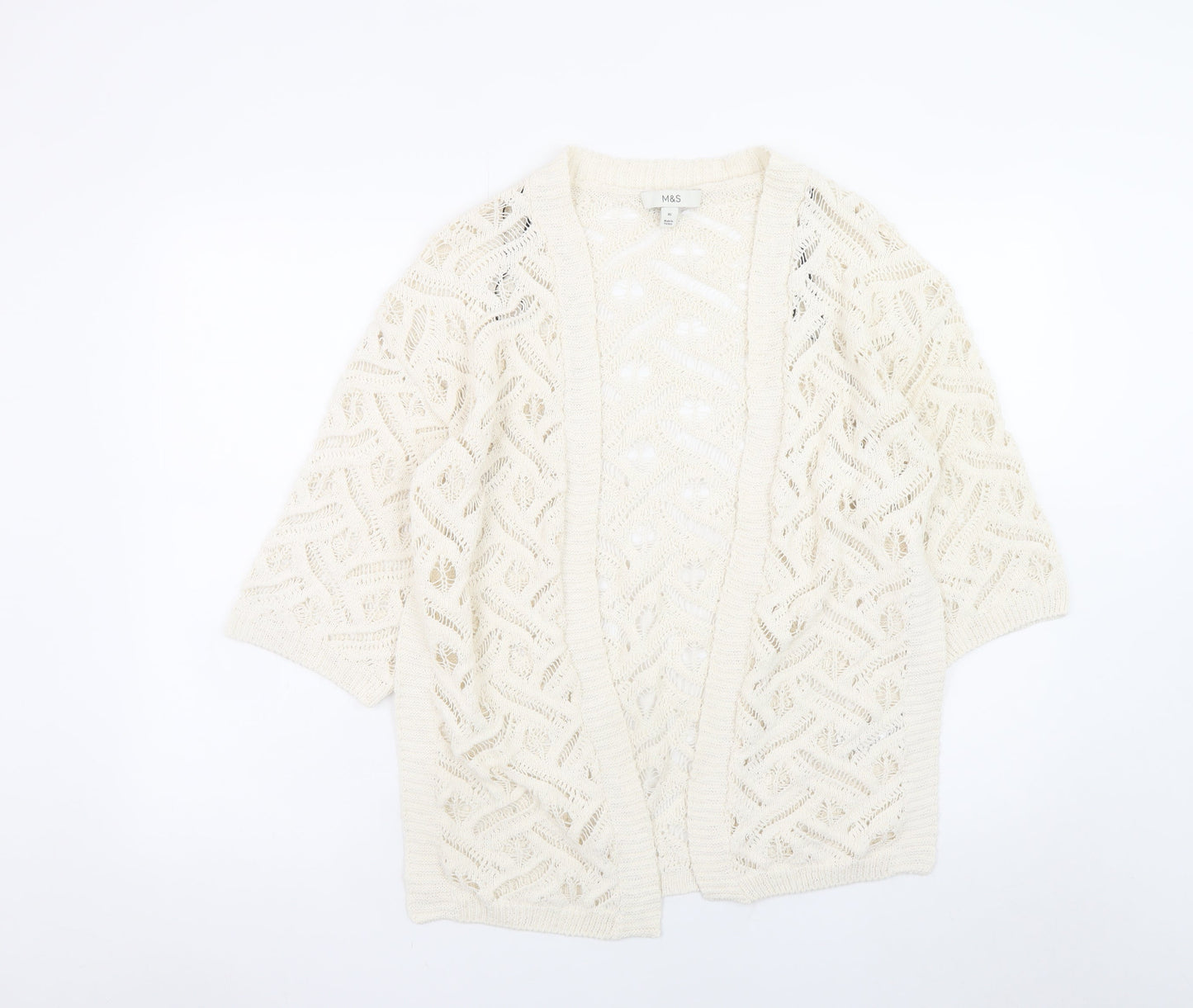 Marks and Spencer Womens Ivory Open Knit Cardigan XS