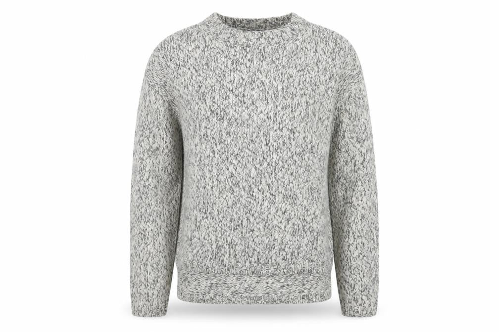 Marks & Spencer Mens Grey Chunky Knit Crew Neck Pullover Jumper Size L