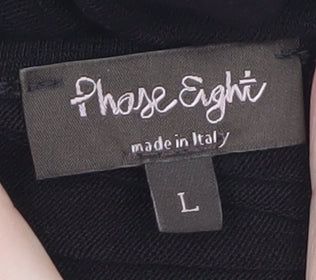 Phase Eight Women’s Black L A-Line V-Neck Jersey Dress