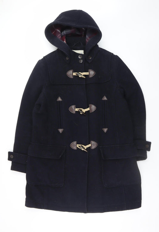 Marks and Spencer Women's Black Wool Blend Hooded Duffle Coat UK 14