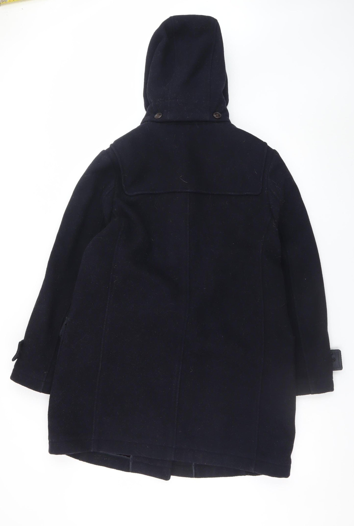 Marks and Spencer Women's Black Wool Blend Hooded Duffle Coat UK 14