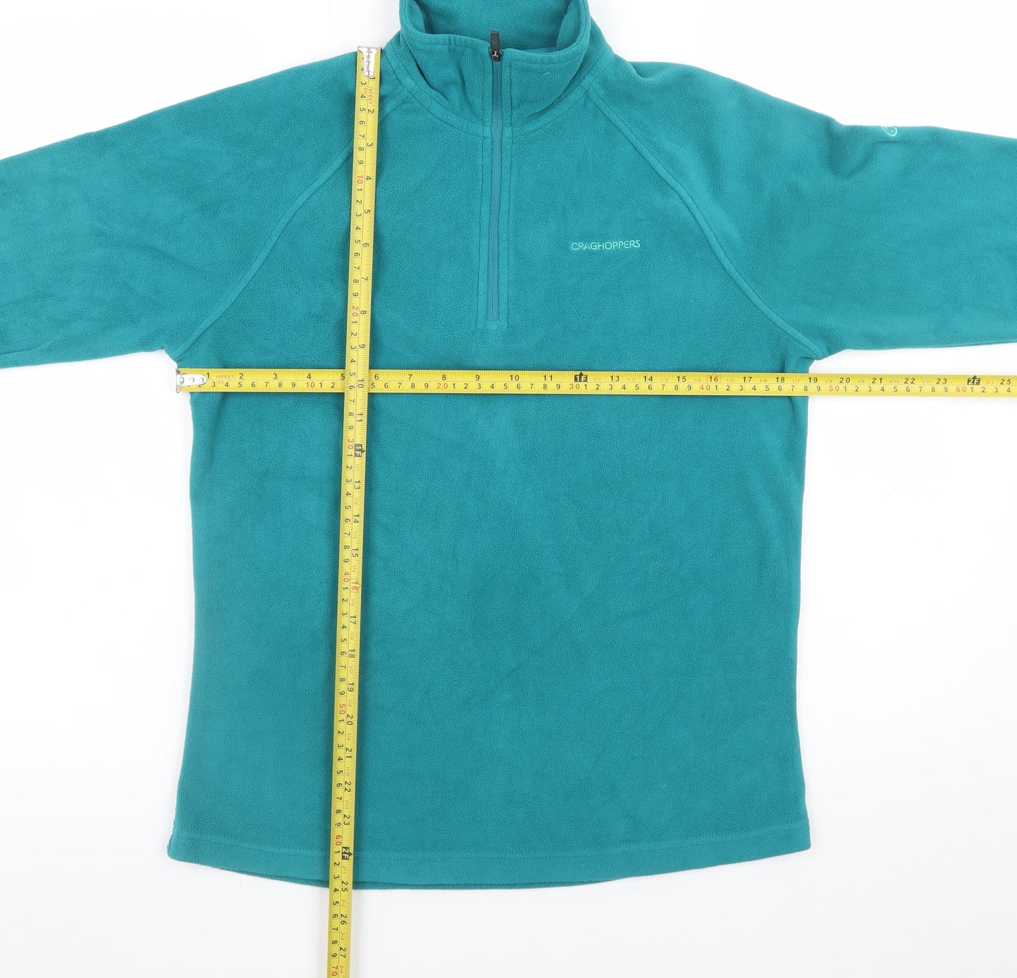 Craghoppers Women Teal Fleece Pullover Sweatshirt UK 10 1/2 Zip Lightweight
