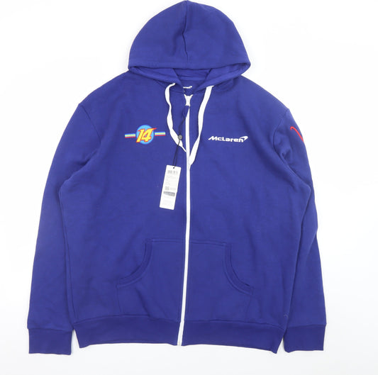 McLaren Men's Blue Full Zip Graphic Racing Hoodie XXL