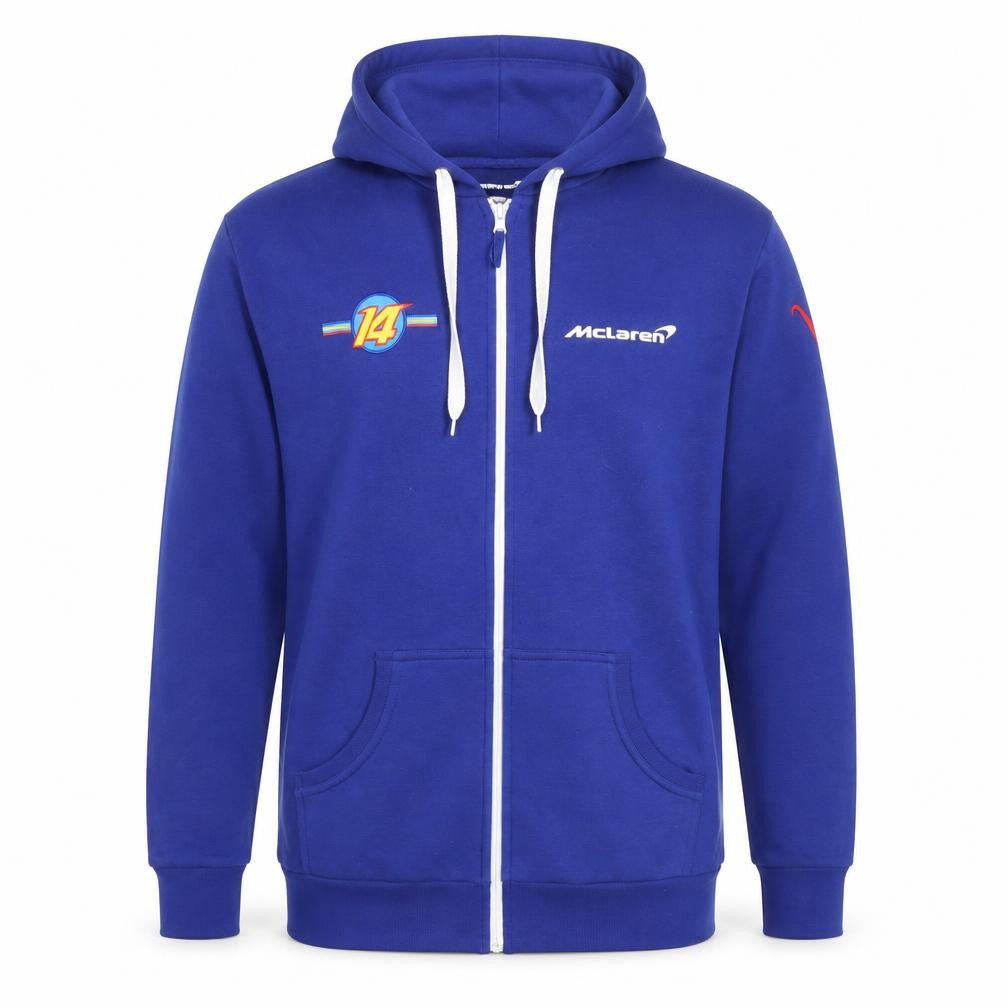 McLaren Men's Blue Full Zip Graphic Racing Hoodie XXL
