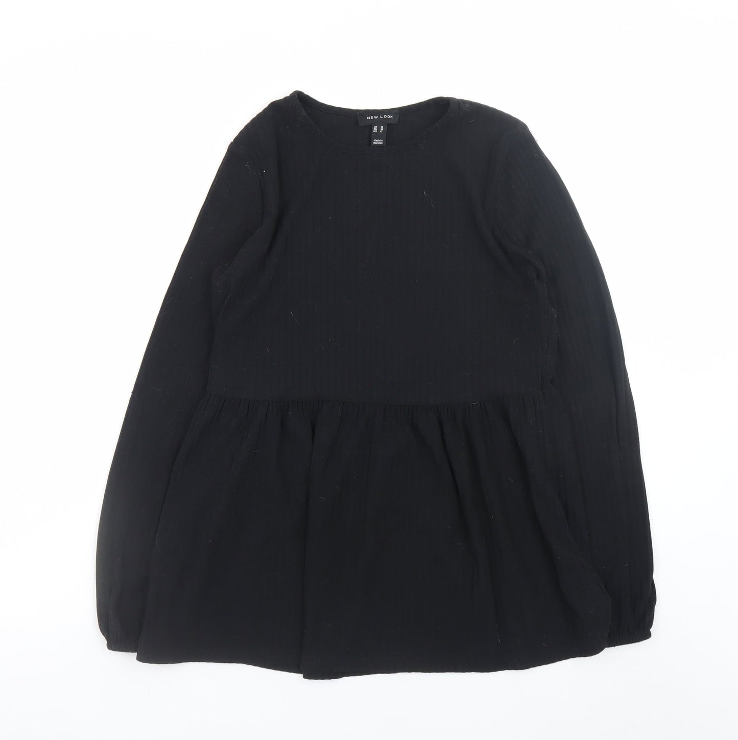 New Look Women's Black Long Sleeve Tunic Blouse UK 10