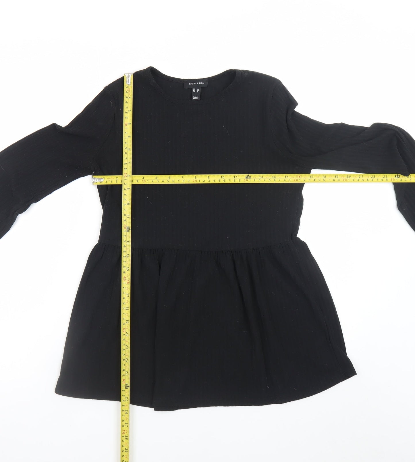 New Look Women's Black Long Sleeve Tunic Blouse UK 10