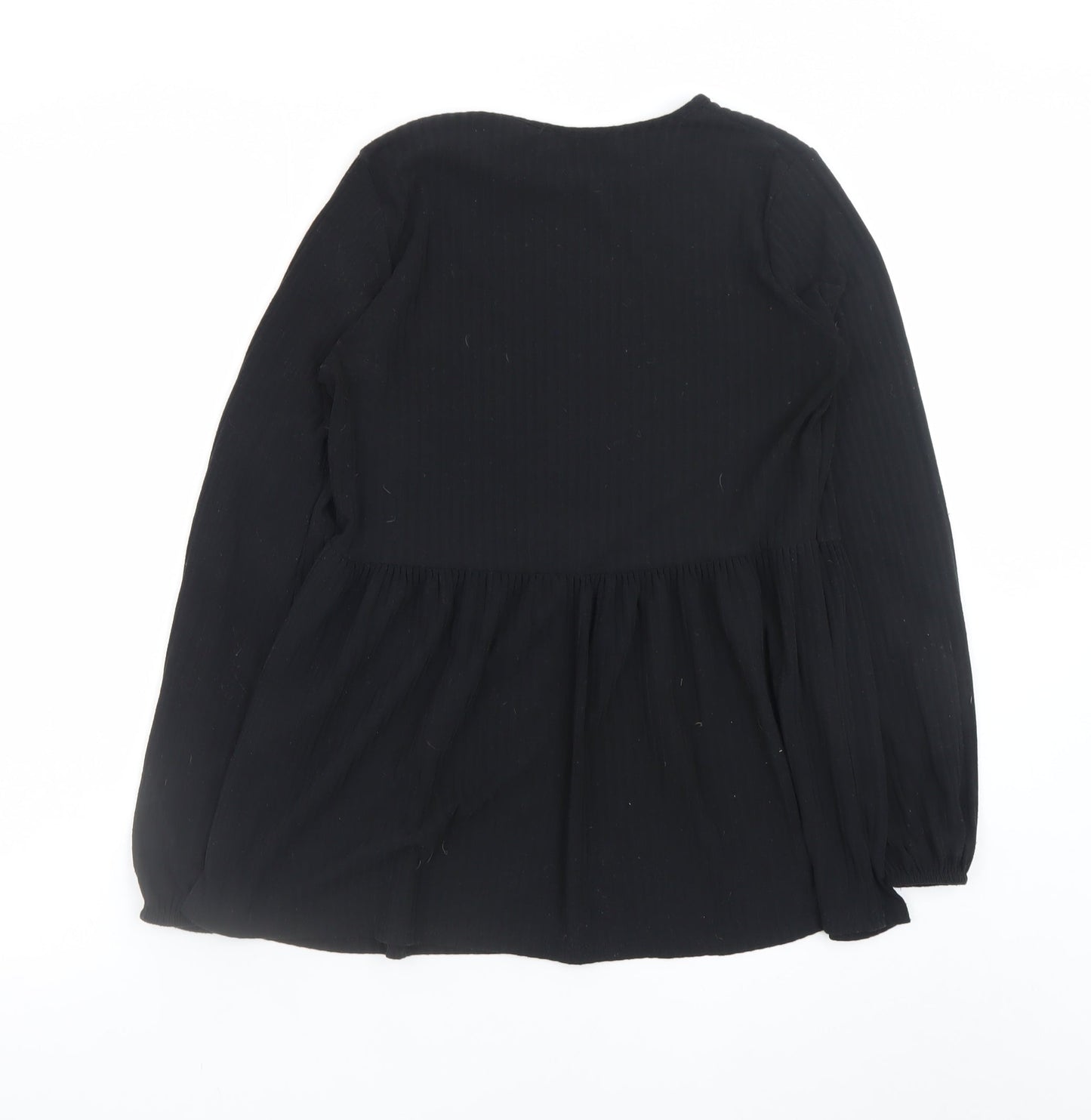 New Look Women's Black Long Sleeve Tunic Blouse UK 10