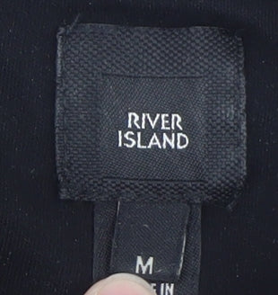 River Island Men's Black Cotton Pocket T-Shirt Medium