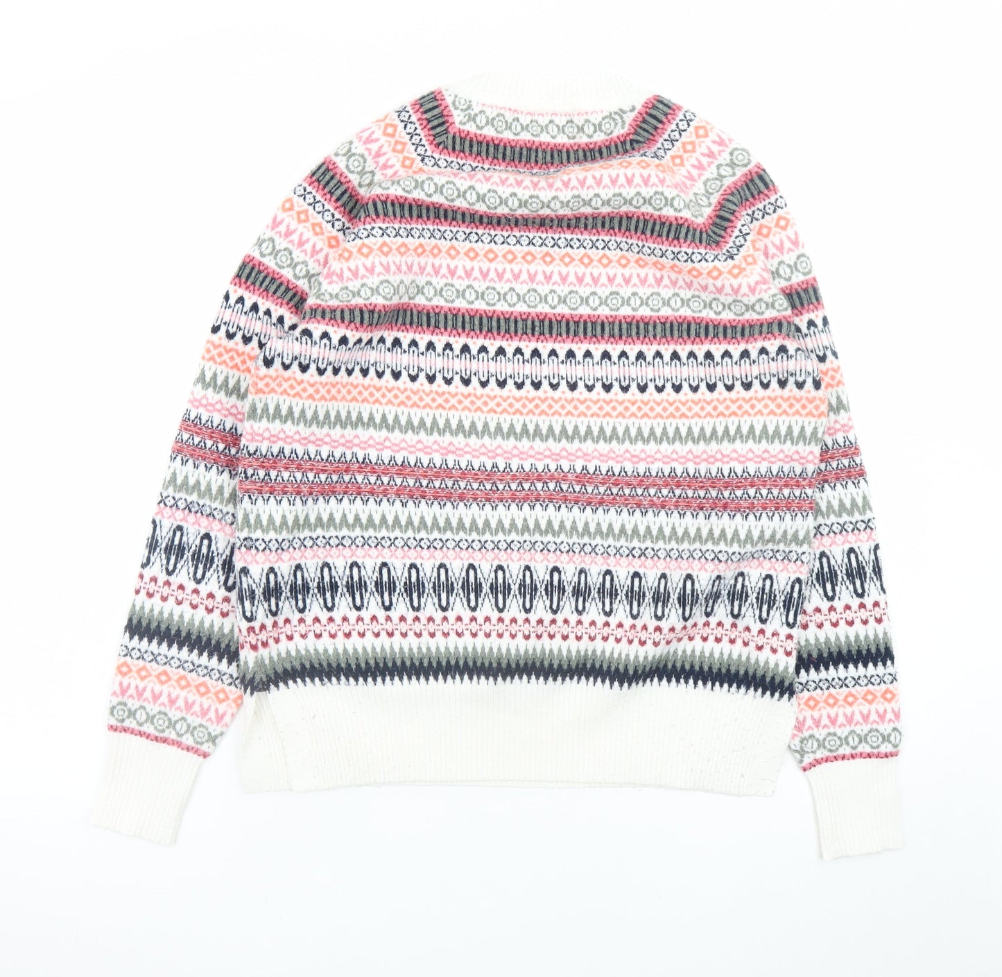 Marks and Spencer Women's Multicoloured Fair Isle Crew Neck Jumper Size S
