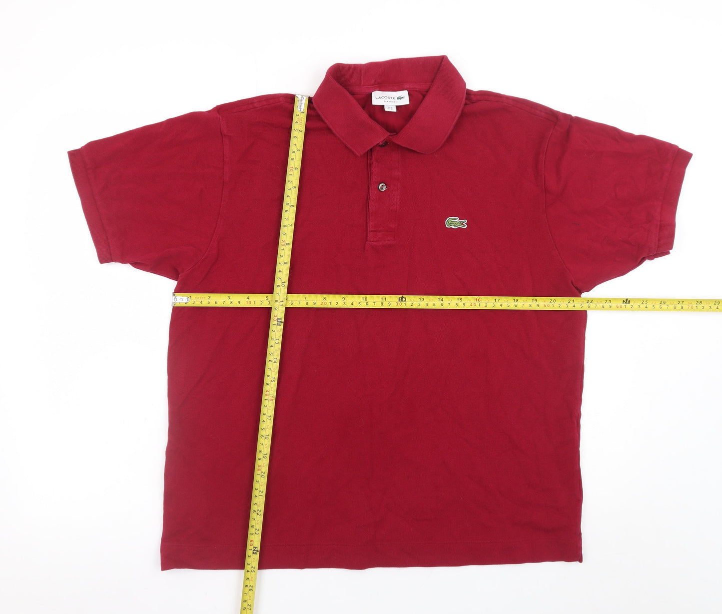 Lacoste Men’s Red Classic Fit Polo Shirt Size XL Cotton