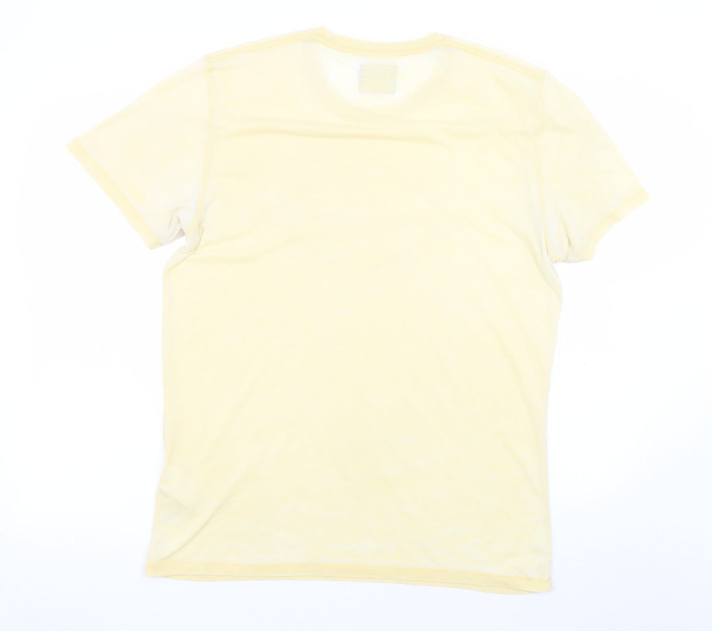 Abercrombie & Fitch Men's Yellow Graphic Logo T-Shirt Size L