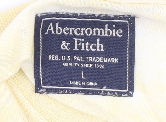 Abercrombie & Fitch Men's Yellow Graphic Logo T-Shirt Size L
