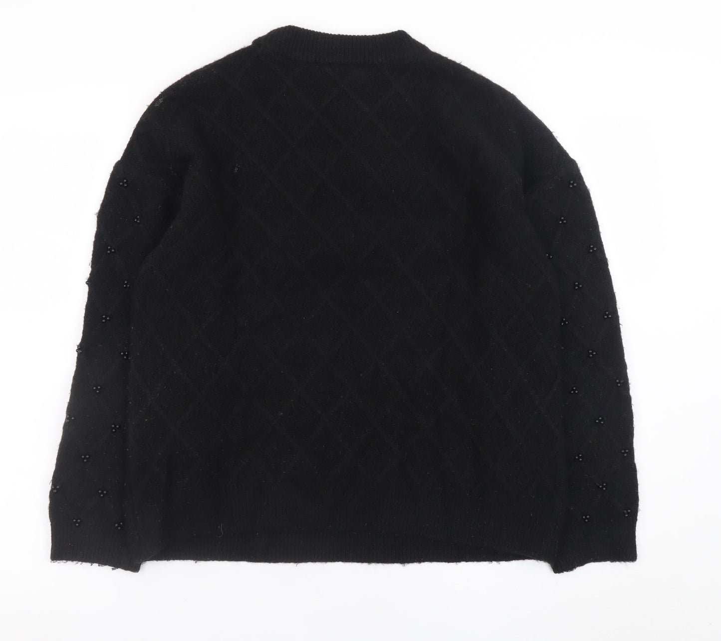 Marks and Spencer Women's Black Beaded Knit Pullover Jumper M