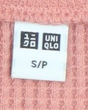 Uniqlo Women Pink Long Sleeve Basic Cotton Blend Top Size S