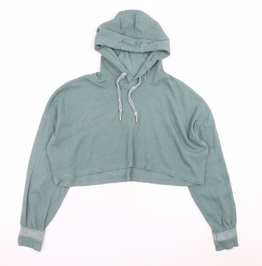 River Island Womens Green Cropped Pullover Hoodie UK 14