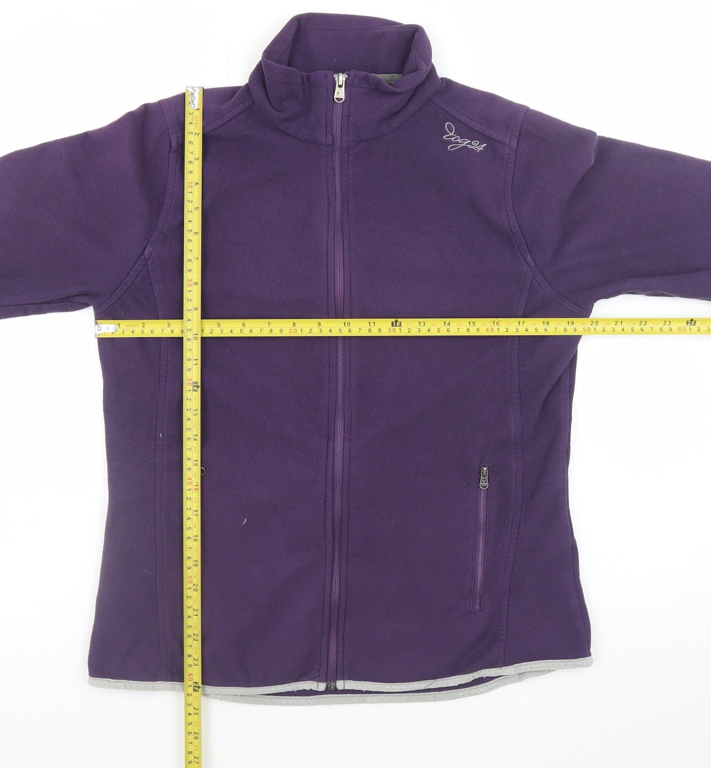 TOG24 Women's Purple Fleece Jacket Size 12/14 Full Zip Casual