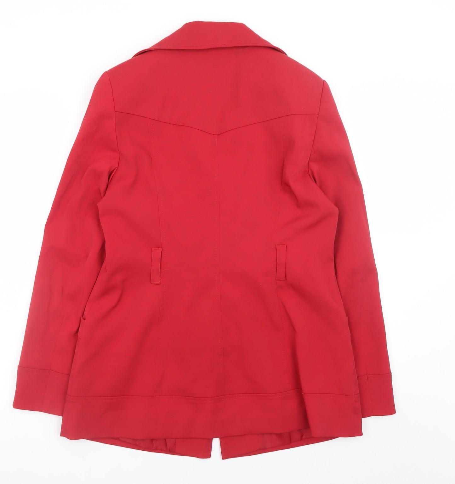 BHS Women’s Red Cotton Blend Blazer Jacket Size 12