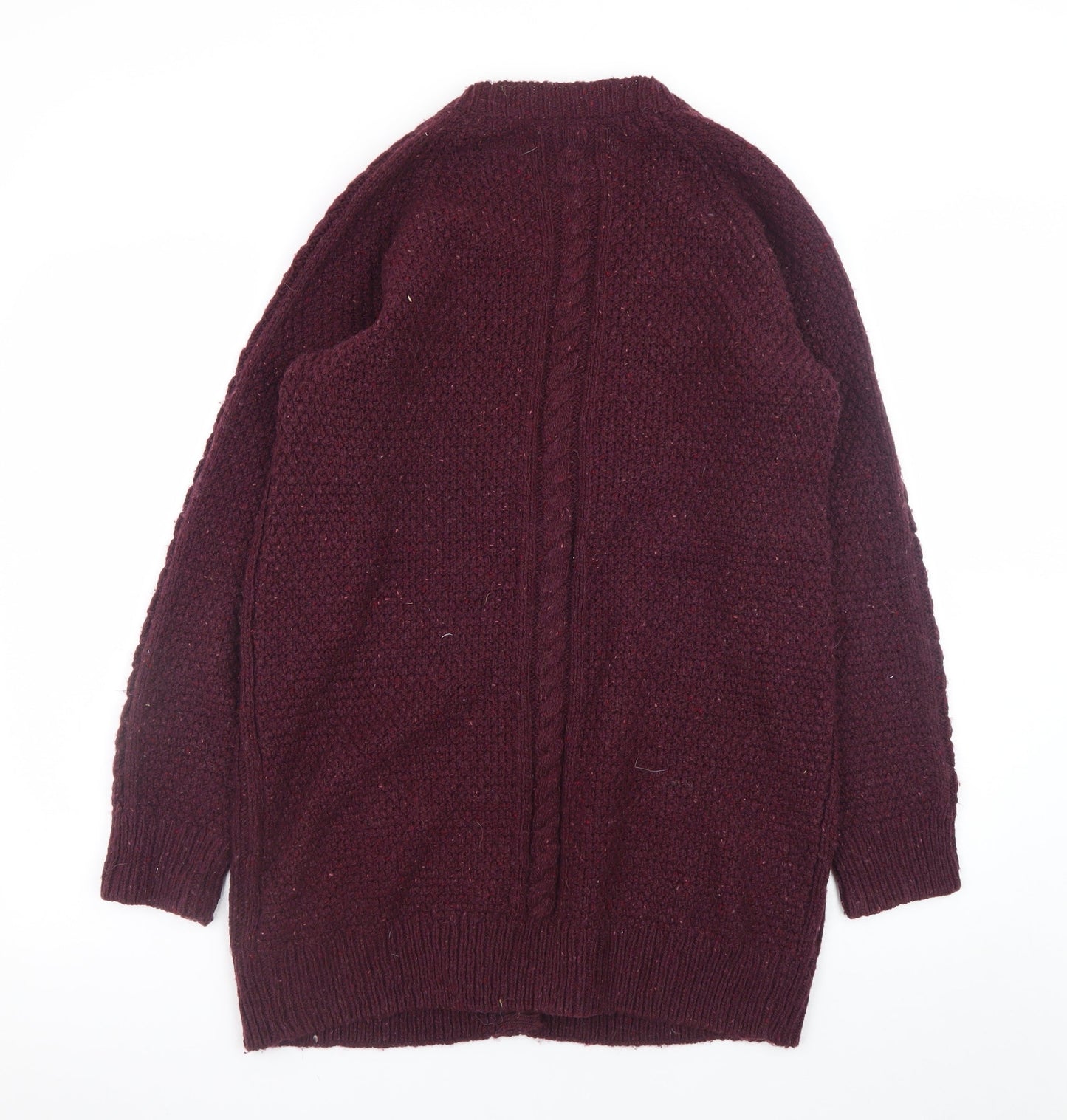 Papaya Weekend Women's Purple Cable Knit Long Sleeve Cardigan Size 14