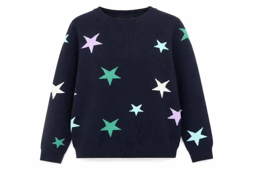 Marks & Spencer Women's Blue Star Knit Jumper Size 12