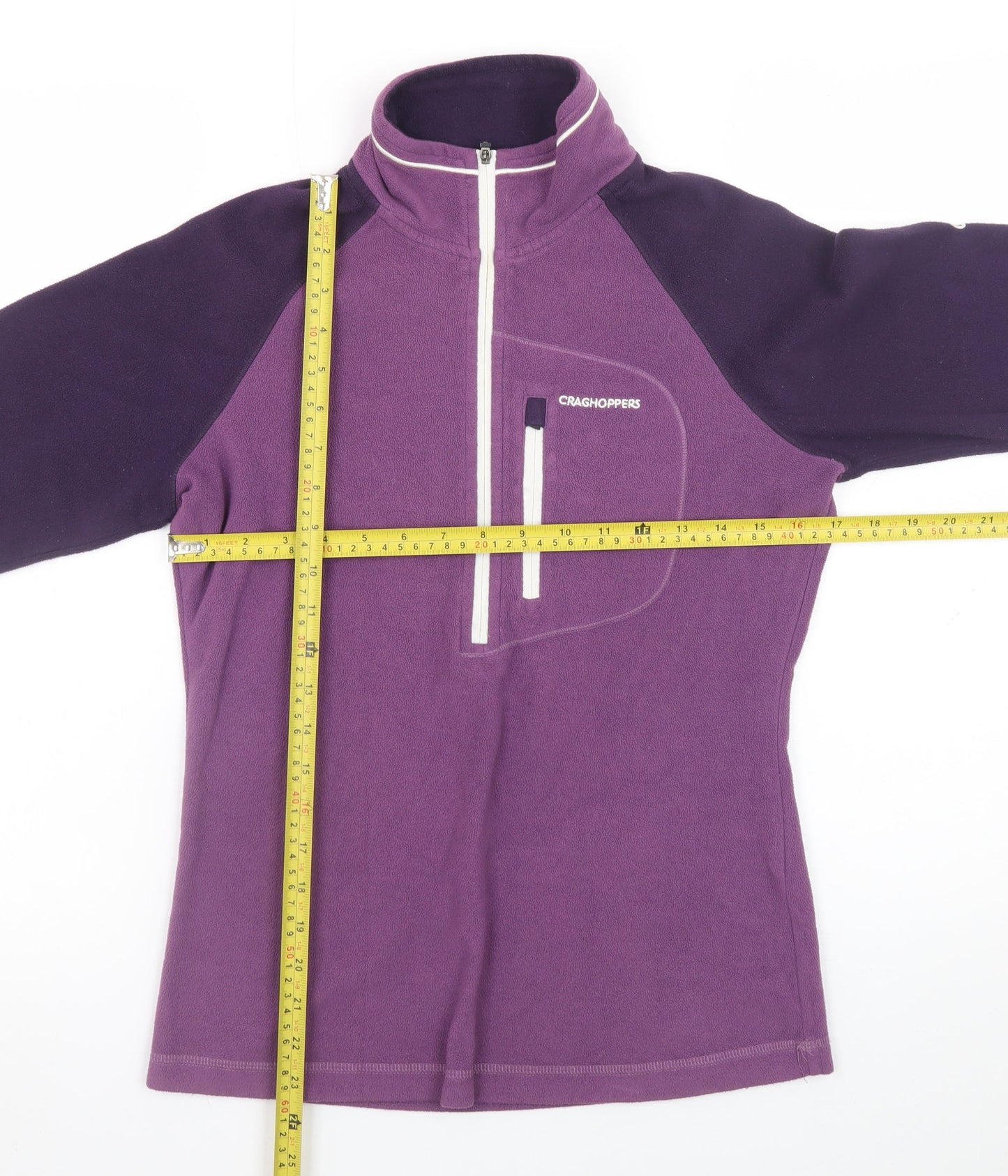 Craghoppers Women's Purple 1/2 Zip Fleece Sweatshirt UK 8