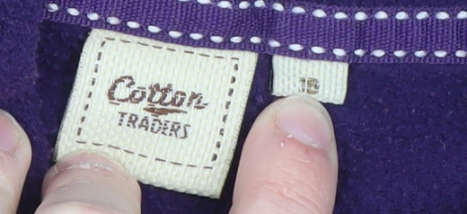 Cotton Traders Womens Purple Fleece Pullover Sweatshirt Size L