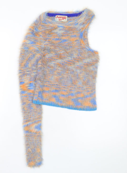 Andersson Bell Women's Multicoloured Fuzzy Asymmetric Mohair Jumper S