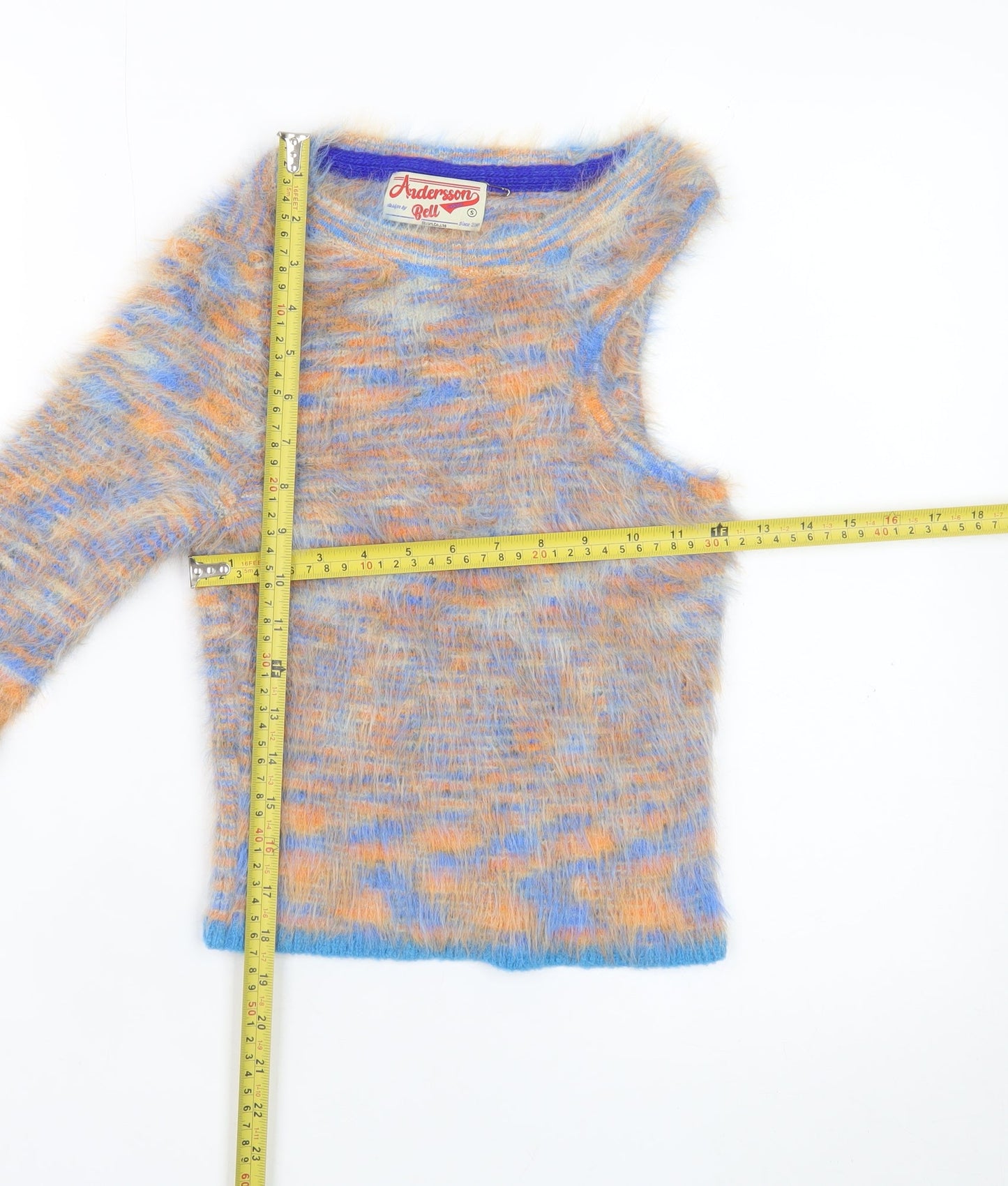 Andersson Bell Women's Multicoloured Fuzzy Asymmetric Mohair Jumper S