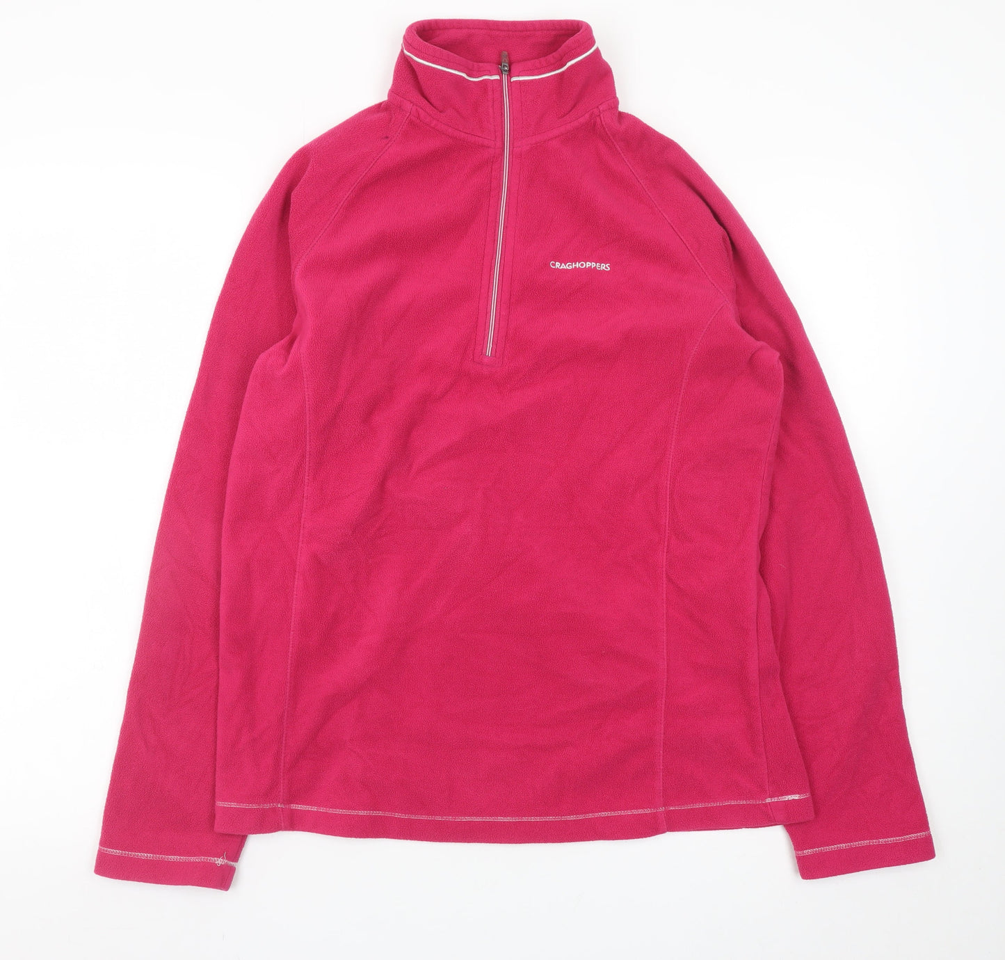 Craghoppers Womens Pink Fleece 1/2 Zip Pullover Sweatshirt UK 12