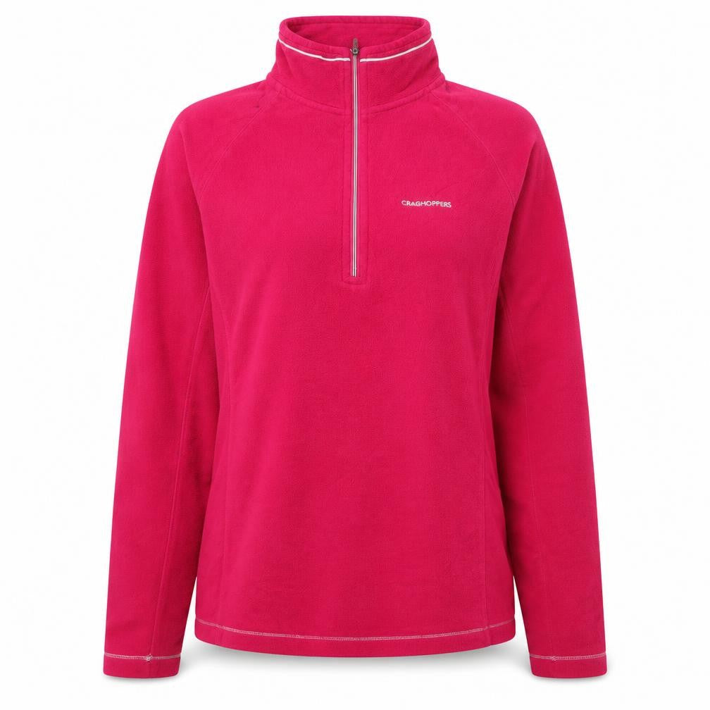 Craghoppers Womens Pink Fleece 1/2 Zip Pullover Sweatshirt UK 12