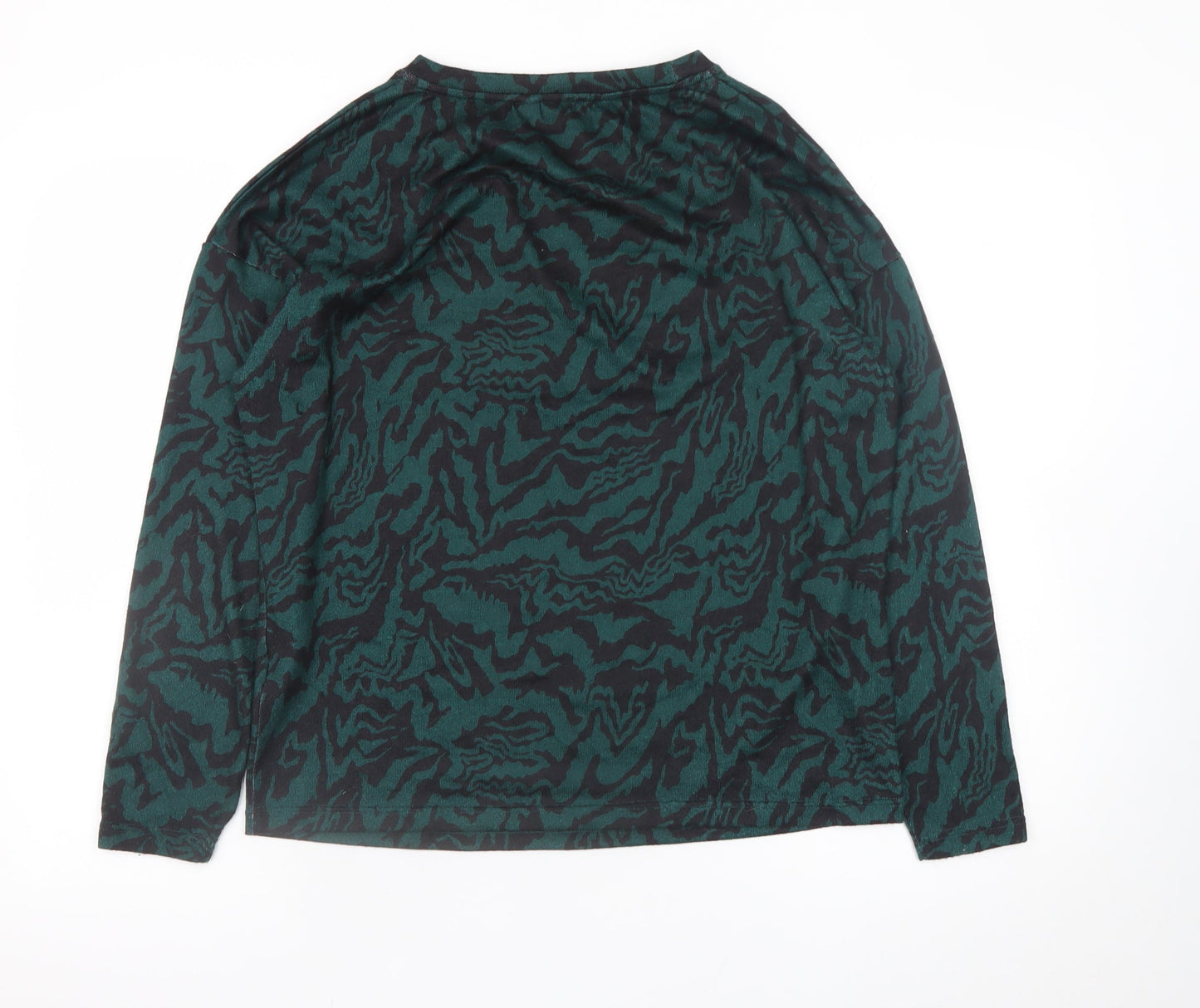 b.young Womens Green Black Long Sleeve Jersey Top Size S