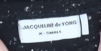 Jacqueline de Yong Womens Black XS Knee Length Shift Dress