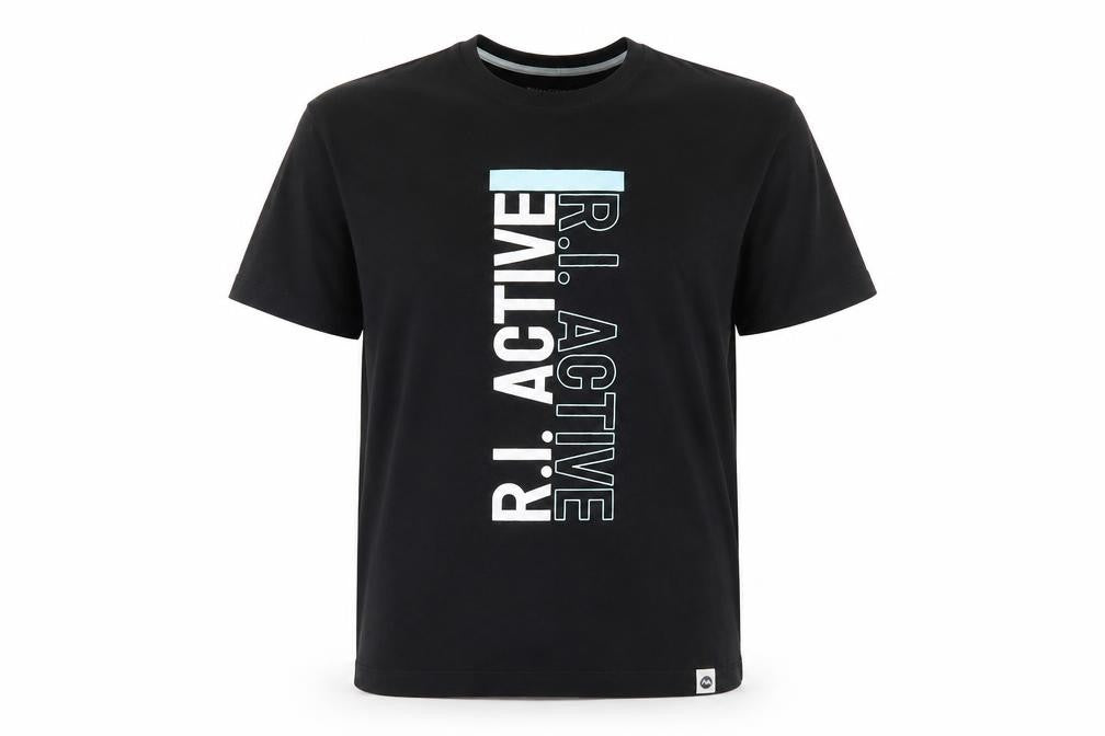 River Island Men’s Black R.I Active Cotton Graphic Crew Neck T-Shirt Size L
