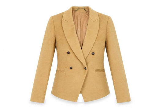 Hobbs Women Beige Wool Double-Breasted Blazer Jacket UK 10