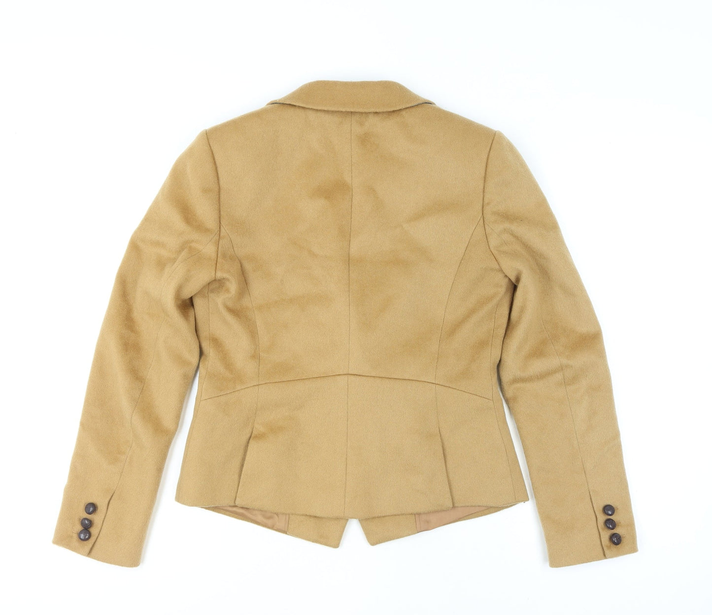 Hobbs Women Beige Wool Double-Breasted Blazer Jacket UK 10