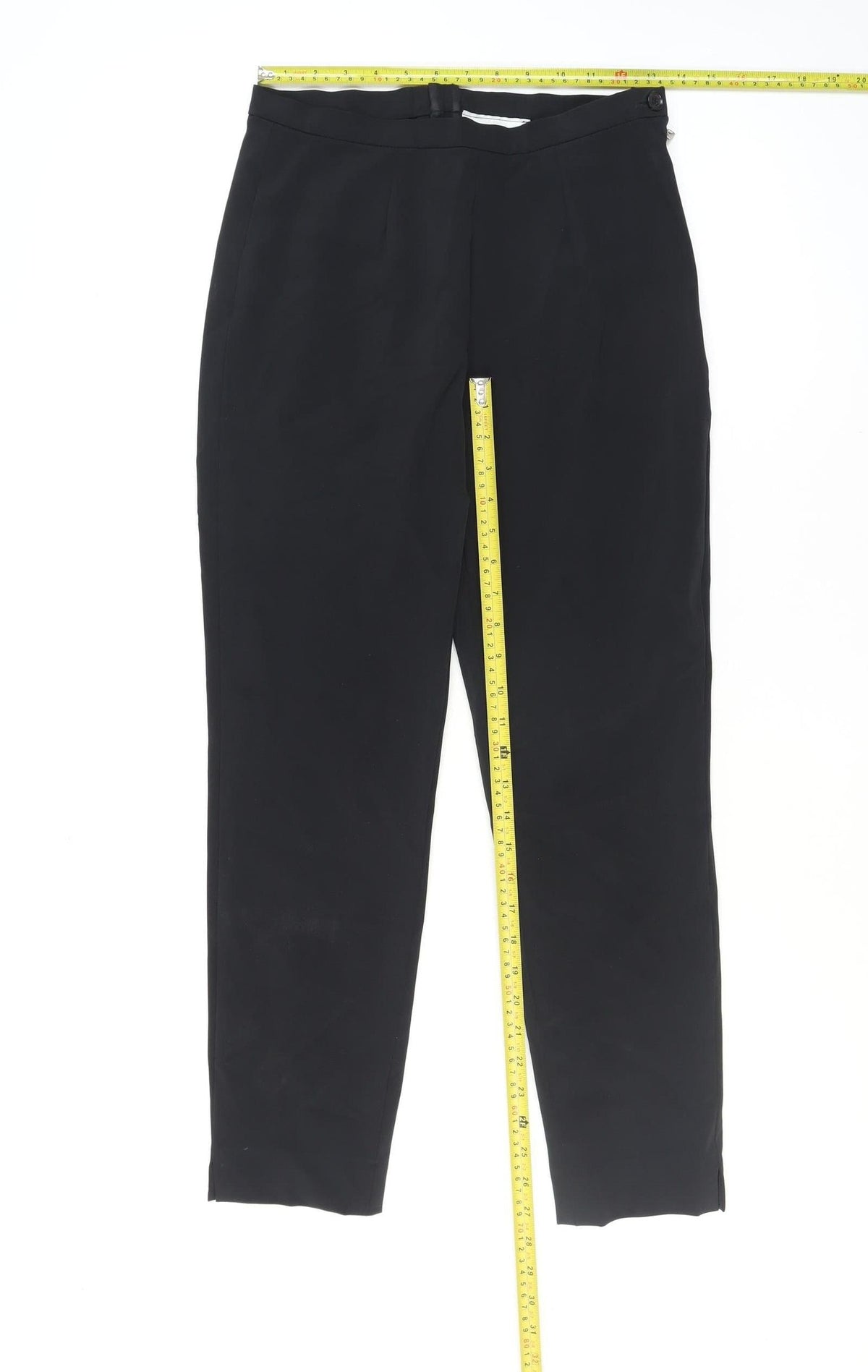 Susan Graf Women's Black Tapered Polyester Trousers Size 16