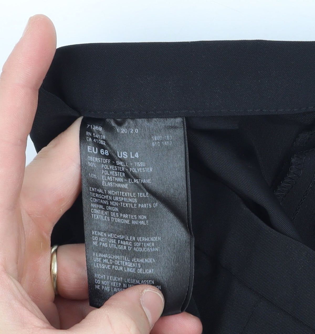 Susan Graf Women's Black Tapered Polyester Trousers Size 16