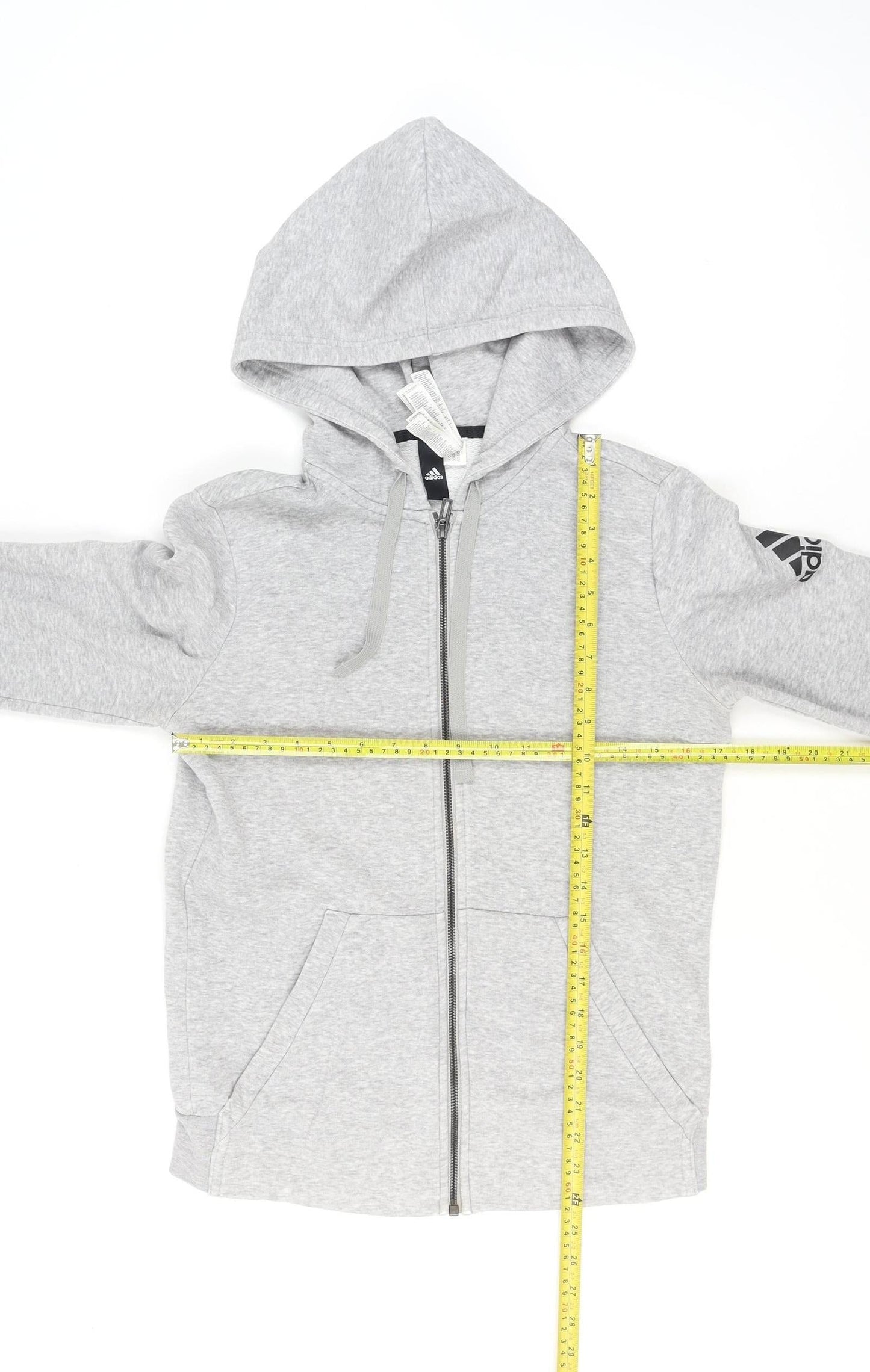 Adidas Women's Grey Full Zip Hoodie Size M Cotton Blend