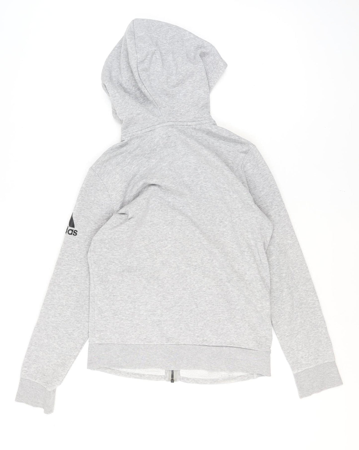 Adidas Women's Grey Full Zip Hoodie Size M Cotton Blend