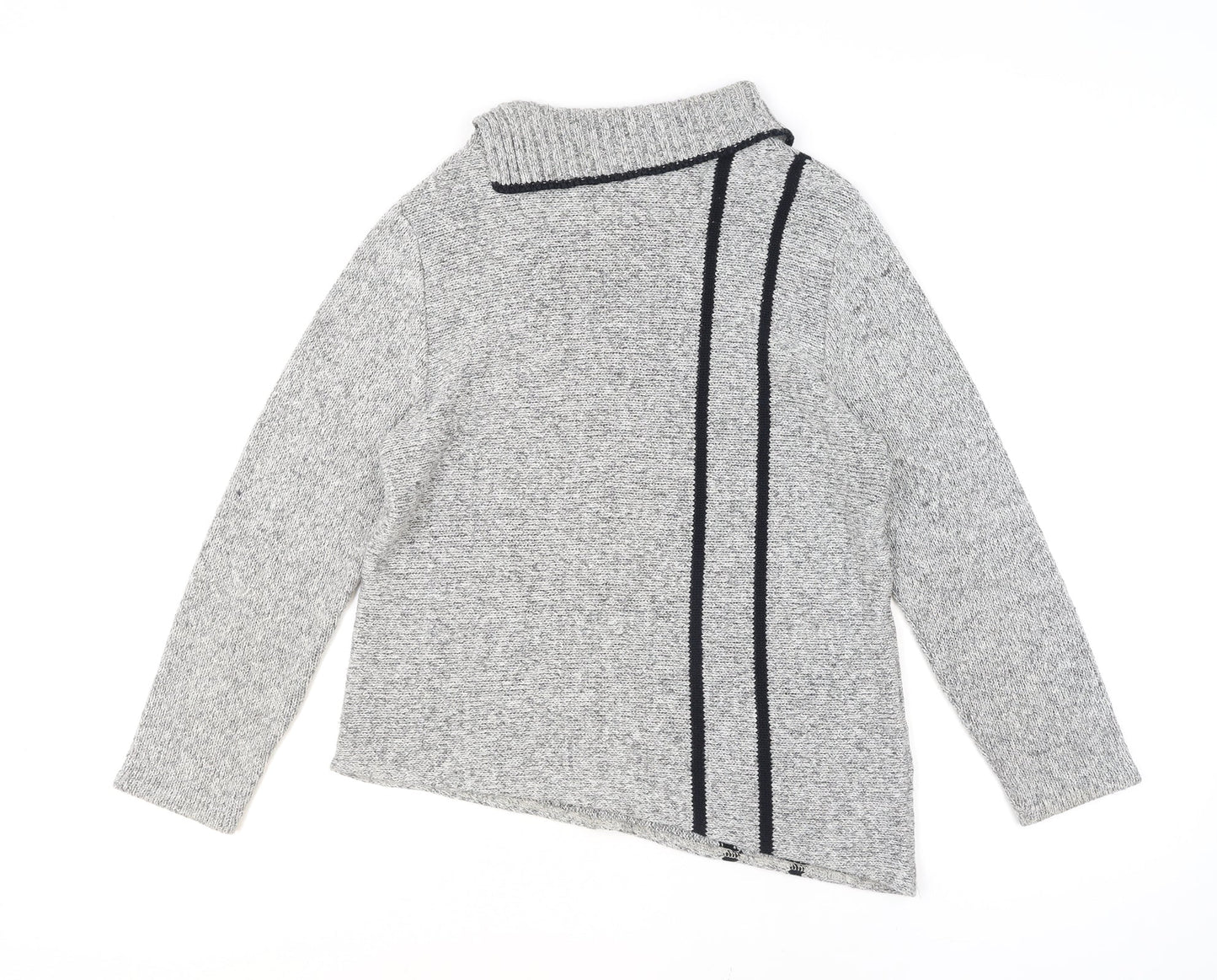 Anne Cramond Womens Grey Cowl Neck Chunky Knit Jumper Size L