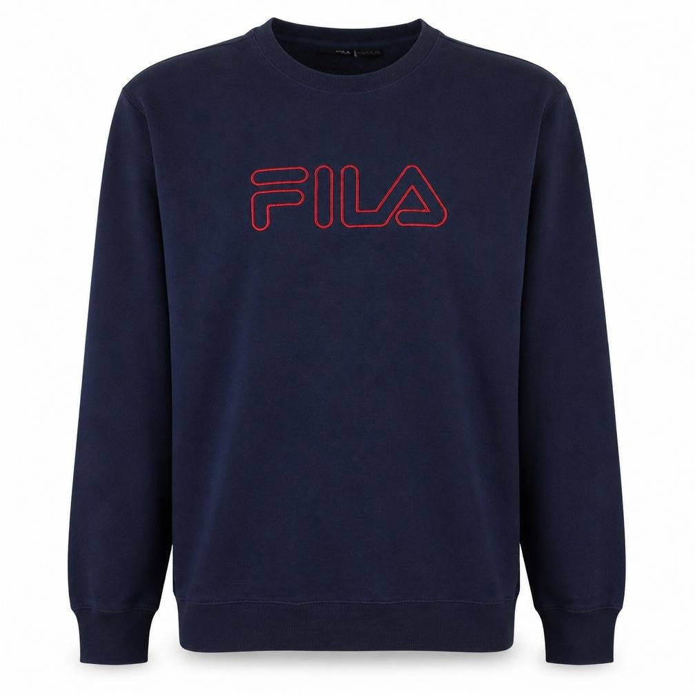 Fila Men's Blue Crew Neck Logo Sweatshirt Size L
