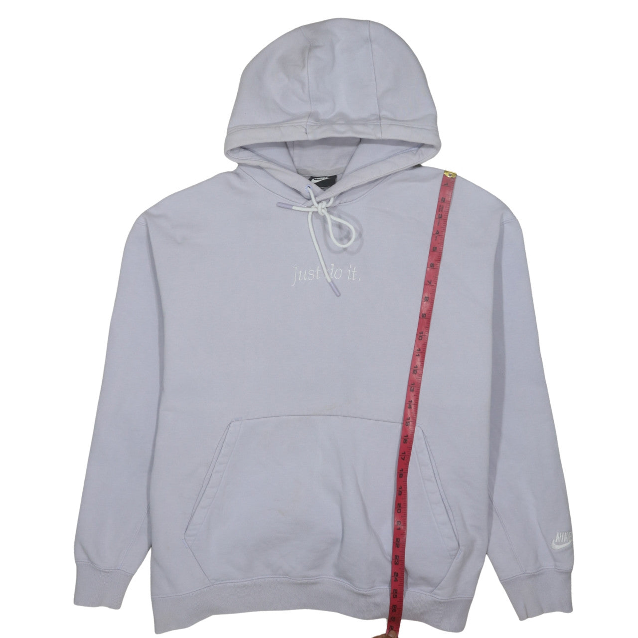 Nike Women’s Lilac Hoodie XXL Pullover ‘Just Do It’ Embroidered Cotton Blend