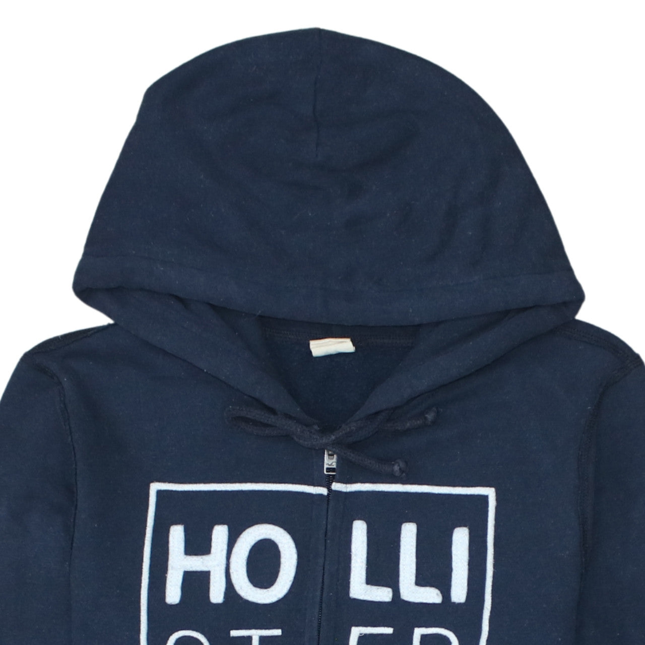 Hollister Men's Blue Full Zip Hoodie M Logo Fleece Sweatshirt