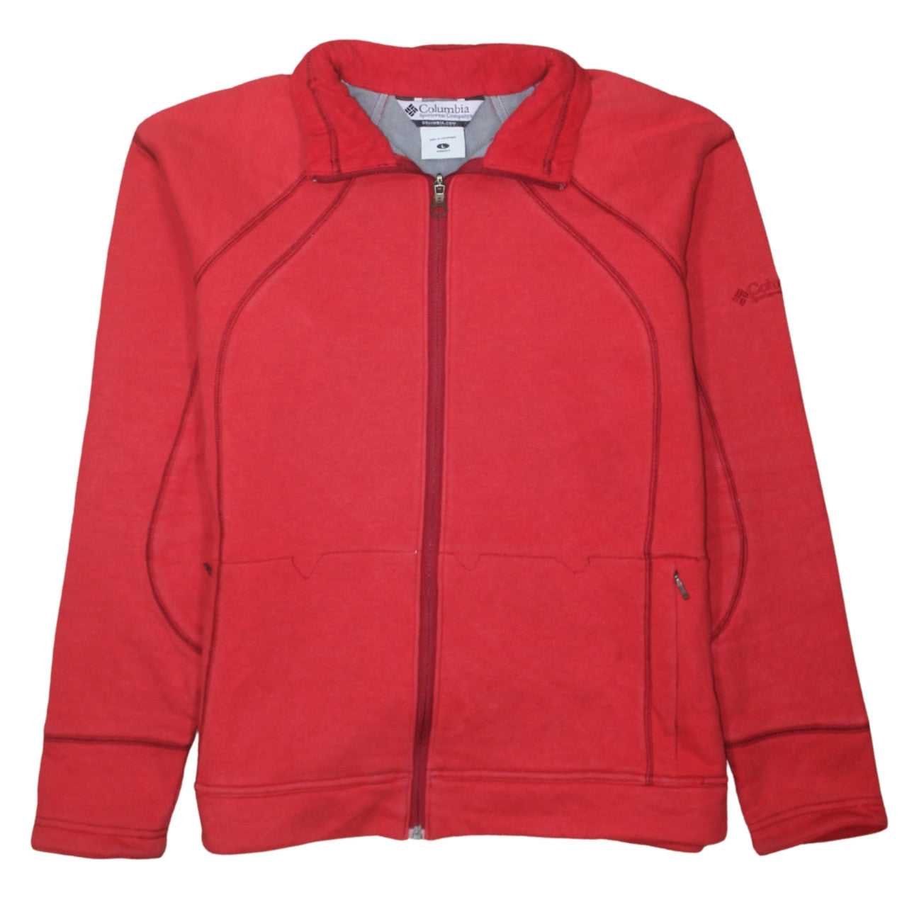 Columbia Women's Red Full Zip Fleece Jacket L Outdoor Activewear